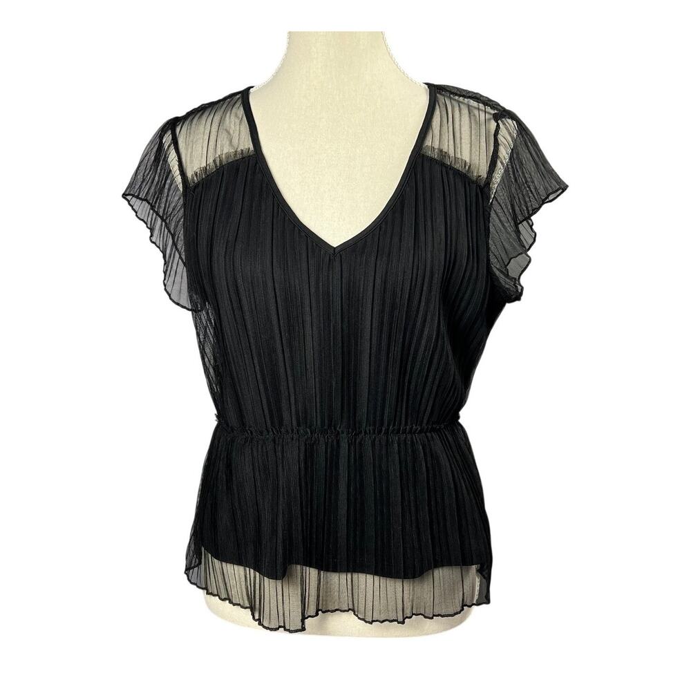 Black Swan Retro Black Fitted Top Size Medium Y2K Pinup Minimalist